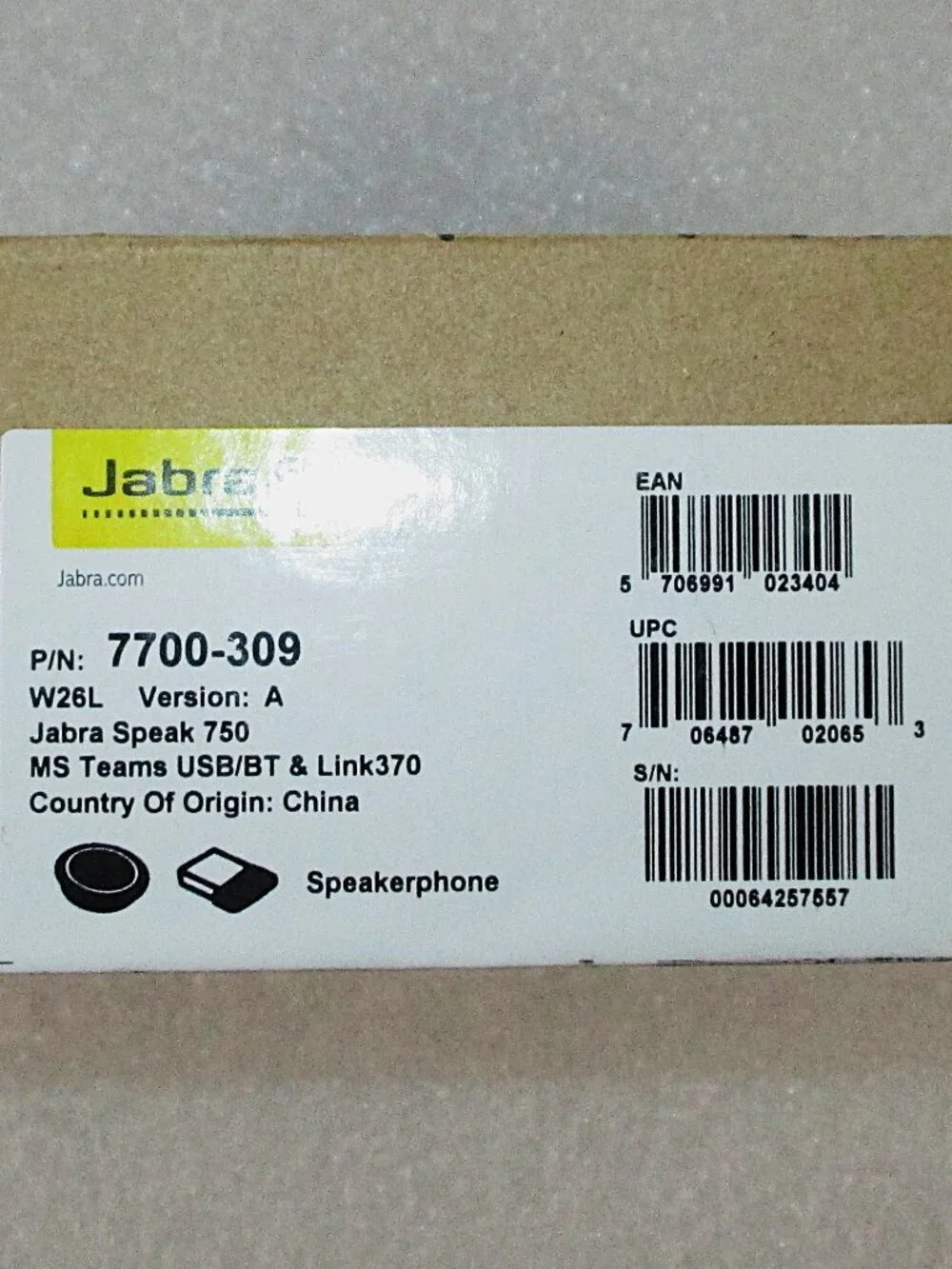 JABRA SPEAK 750 USB BLUETOOTH SPEAKERPHONE